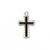 Pendant, Black Cross, Black & Silver, Alloy, 31mm X 20mm, Sold Per pkg of 4