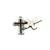 Pendant, Black Cross, Black & Silver, Alloy, 31mm X 20mm, Sold Per pkg of 4