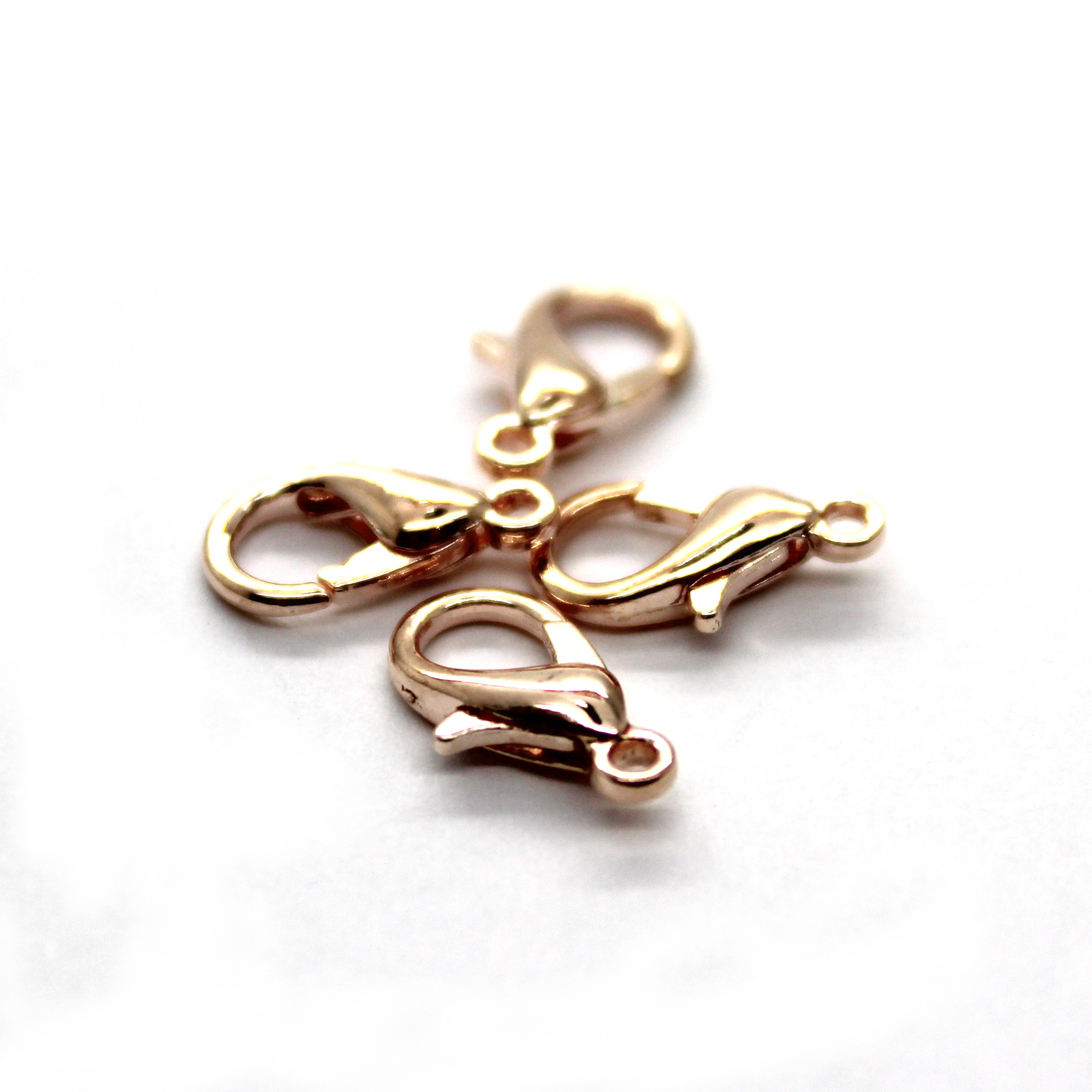 Clasp, Lobster Clasp, Alloy, Rose Gold, 12.5mm x 6mm, Sold Per pkg of 14