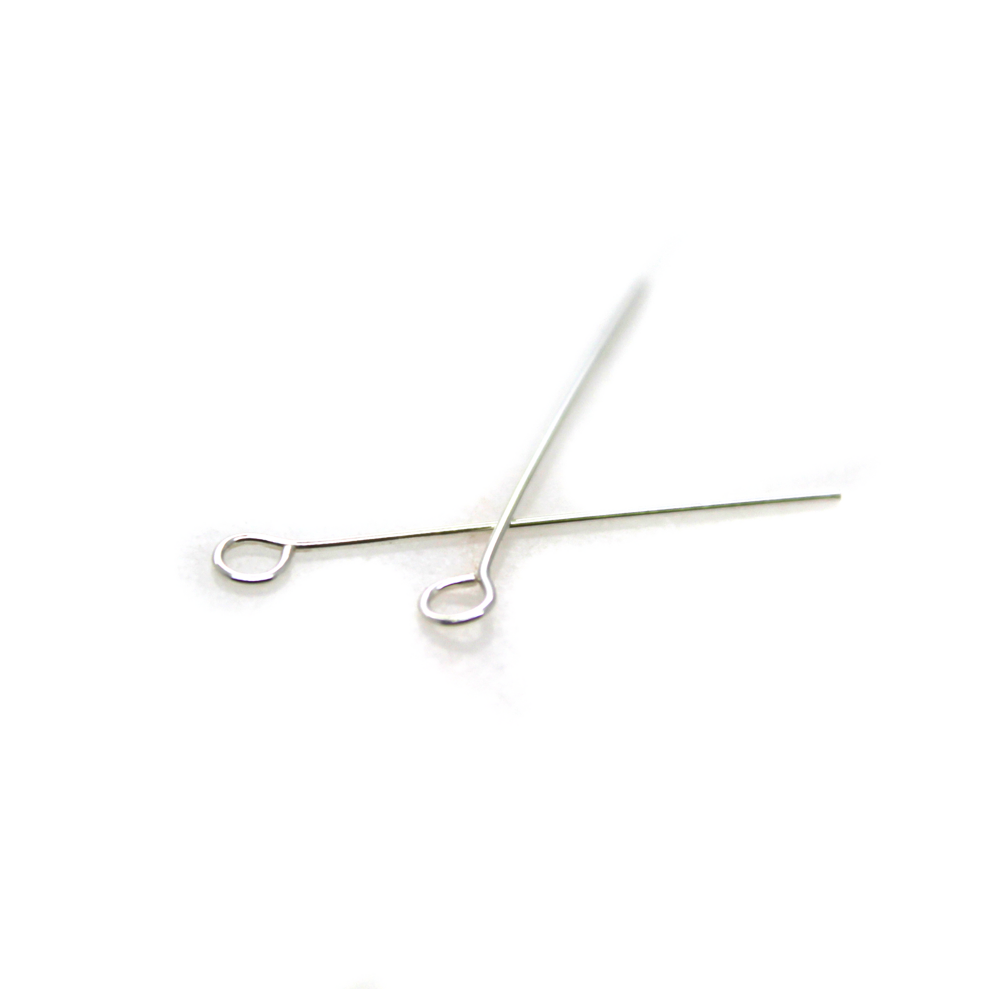 Eye Pin, Sterling Silver, 1 inch Length, 30ga - 4pcs