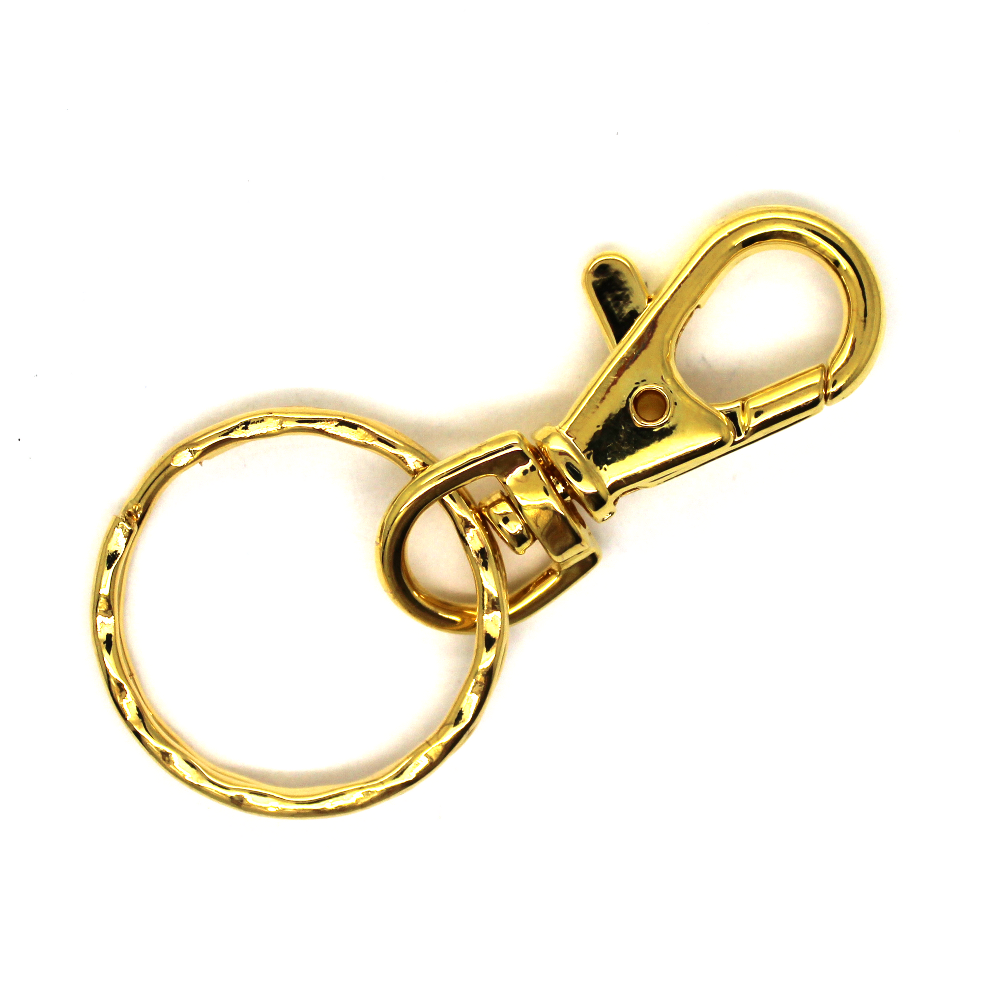 Clasp, Lobster Clasp Key Ring, Gold, Alloy, 38mm x14mm (clasp) x 27mm (ring), Sold Per pkg of 1