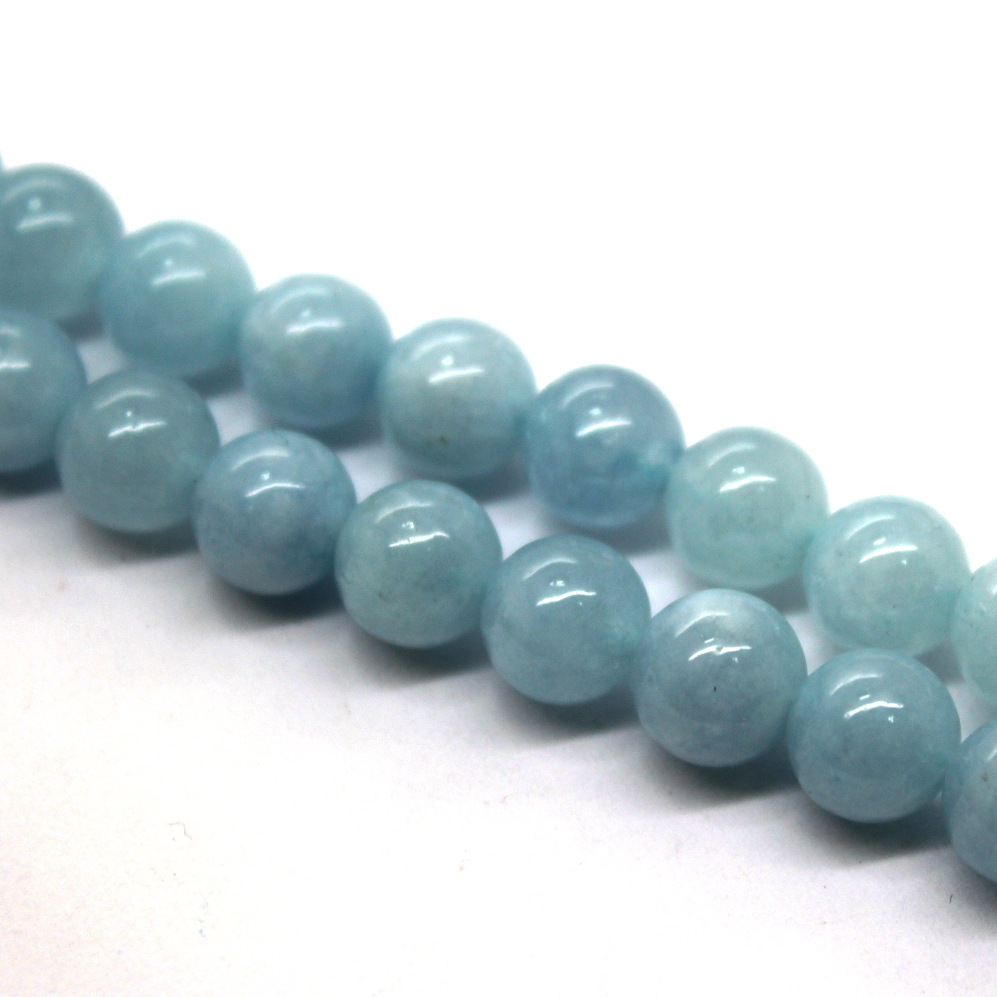 Aquamarine (HQ), Semi-Precious Stone, 8mm, 48 pcs per strand - Butterfly Beads