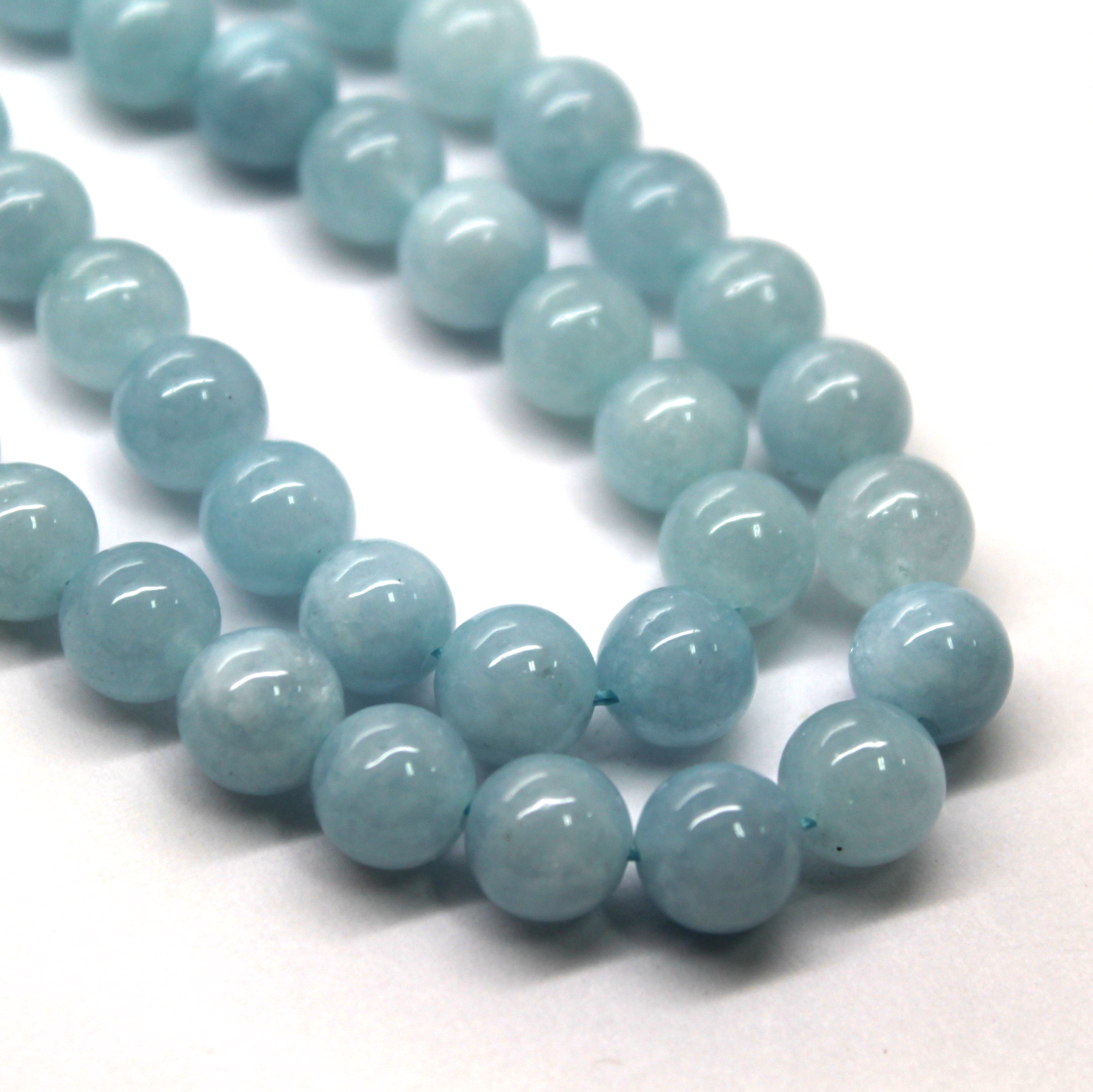 Aquamarine (HQ), Semi-Precious Stone, 8mm, 48 pcs per strand - Butterfly Beads