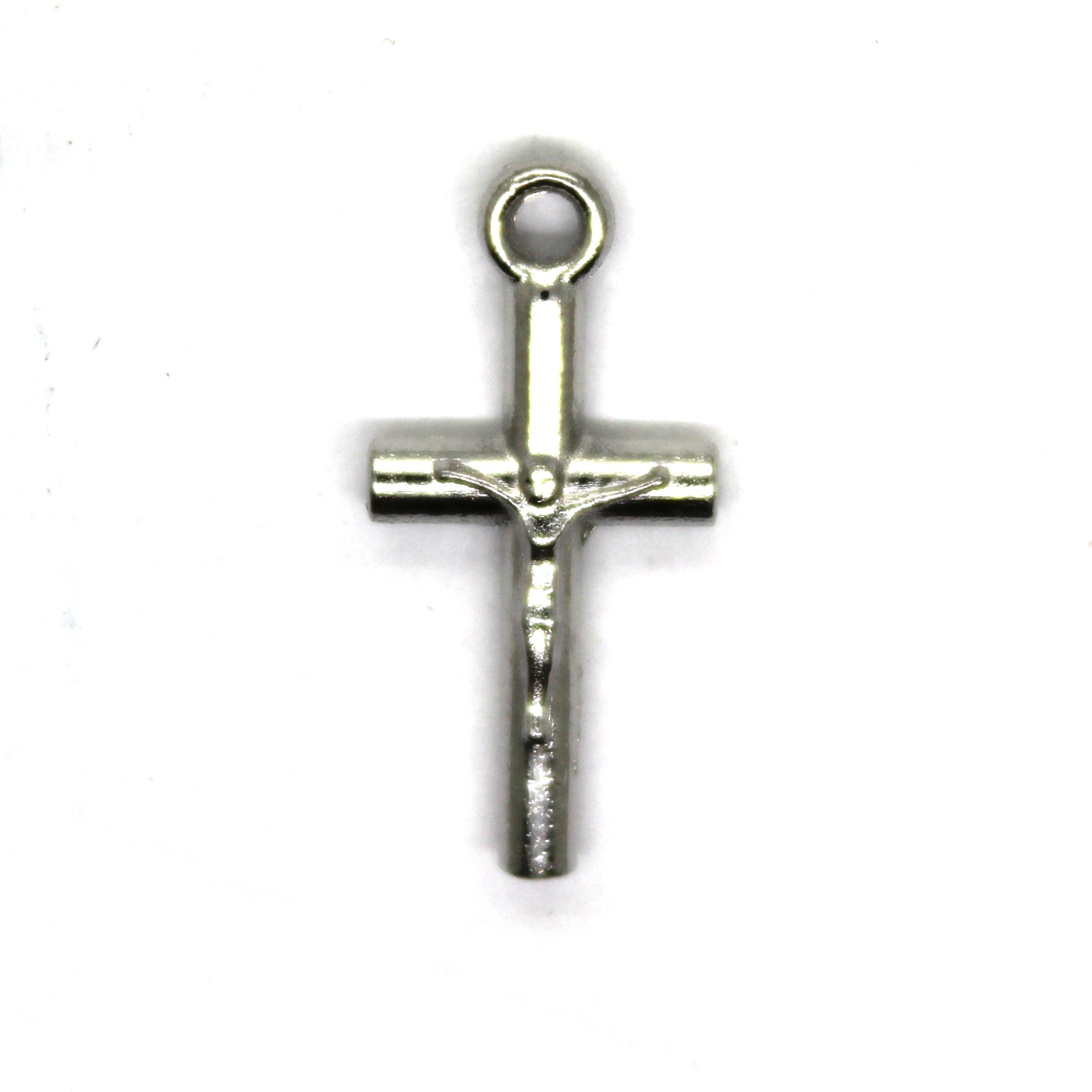 Pendant, Latin Crucifix, Silver, Alloy, 18.5mm x 9mm, Sold Per pkg 20