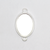 Pendants, Two Loop Brick Oval Bezel, Silver, Alloy, 27mm X 16mm X 1.5mm, Sold Per pkg of 4