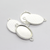 Pendants, Two Loop Brick Oval Bezel, Silver, Alloy, 27mm X 16mm X 1.5mm, Sold Per pkg of 4