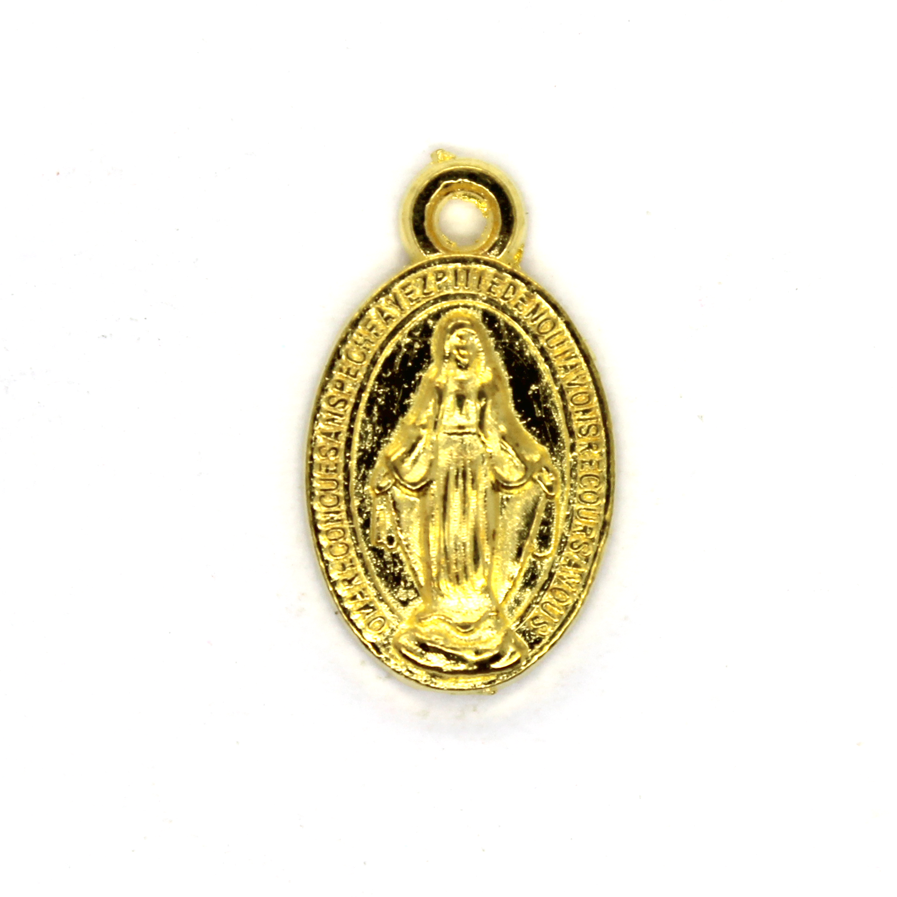Charms, Engraved Mary, Gold, Alloy, 14.5mm x 8.5mm x 2mm, Sold Per pkg 15