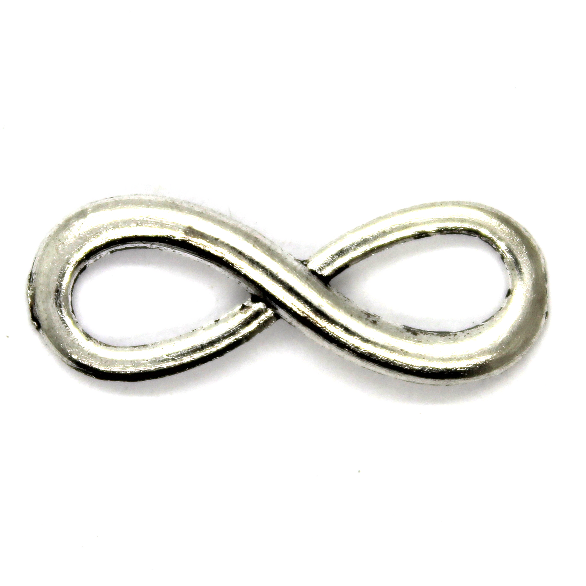 Connector, Curved Infinity, Silver, Alloy, 23mm x 8mm, Sold Per pkg of 6