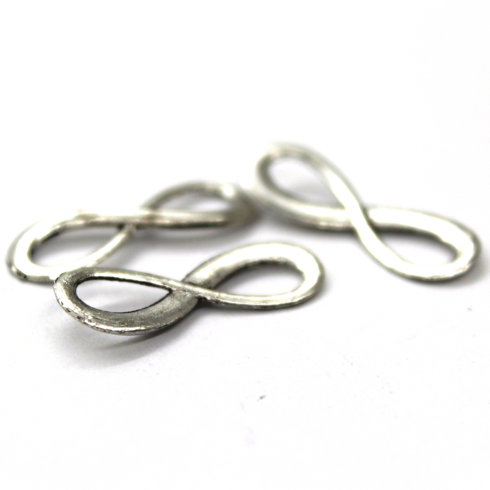Connector, Curved Infinity, Silver, Alloy, 23mm x 8mm, Sold Per pkg of 6