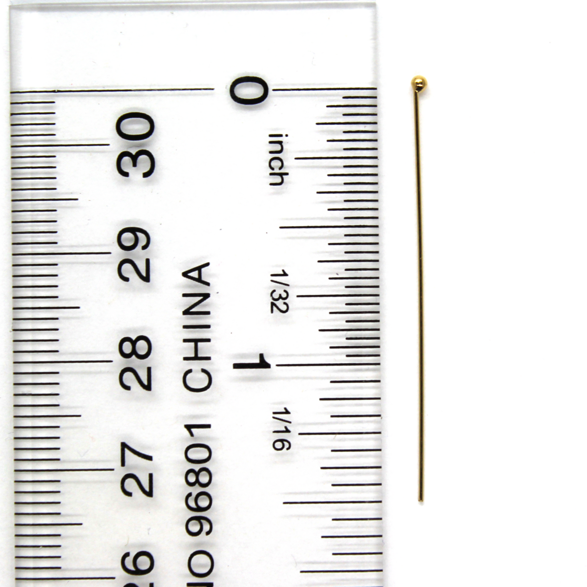 Ball Head Pin, 14K Gold Filled, 1.5 inch Length, 24ga - 2pcs