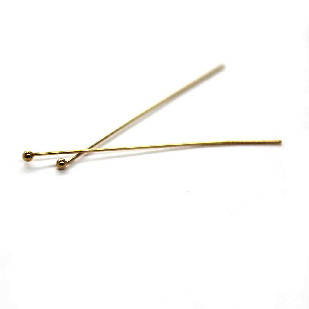 14k Gold Filled 1.5 inch 24 Gauge Flat Headpins, Made in USA, GF29