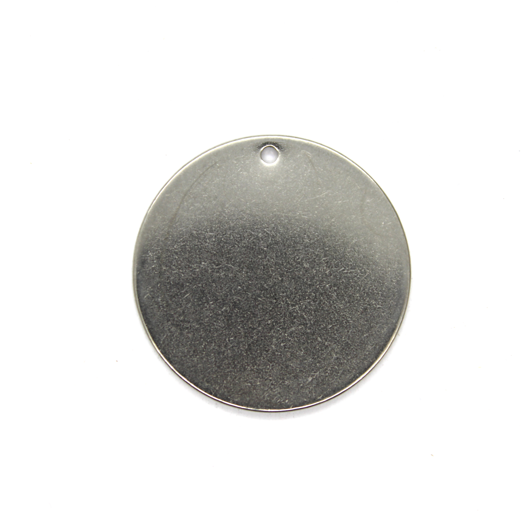 Pendant, Flat Round, Stainless Steel, 25mm x 25mm X 1mm, Sold Per pkg of 4