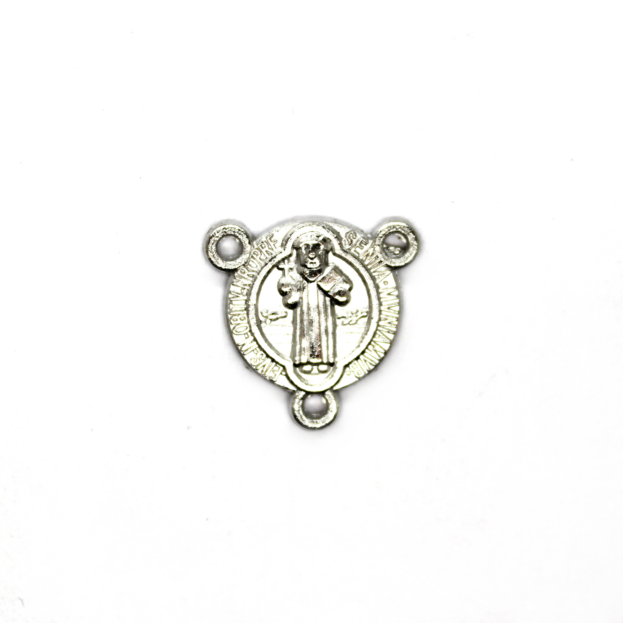 Charms, Saint Benedict Centerpiece, Silver, Alloy, 16mm x 15.5mm, Sold Per pkg 6