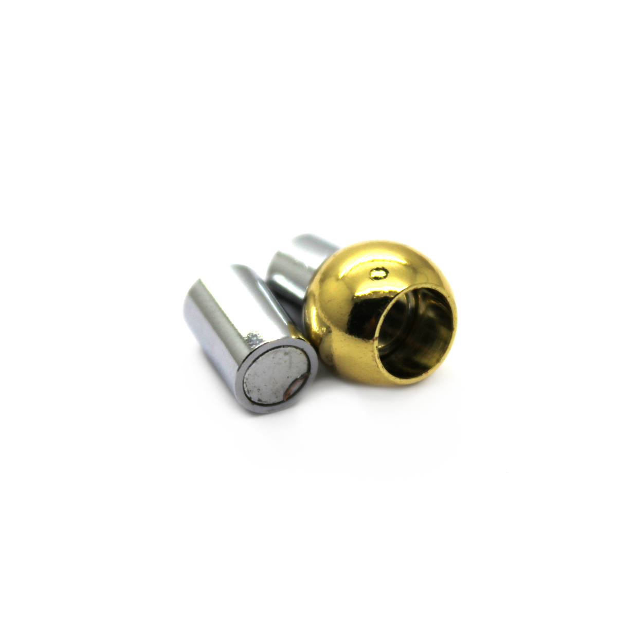 Clasp, Ball Barrel Magnetic Clasp, Alloy, Silver and Gold, 19mm x 10mm, Sold Per pkg of 1