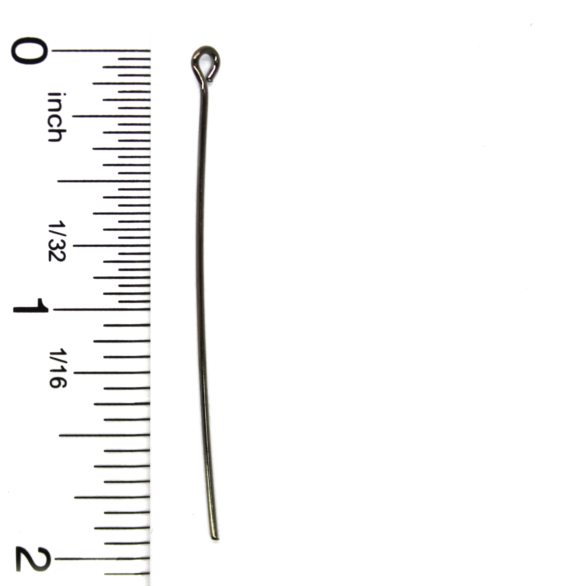 Eye Pins, Gunmetal, Alloy, 1.93 inches, 20 Gauge, Sold Per Pkg ~40 pcs