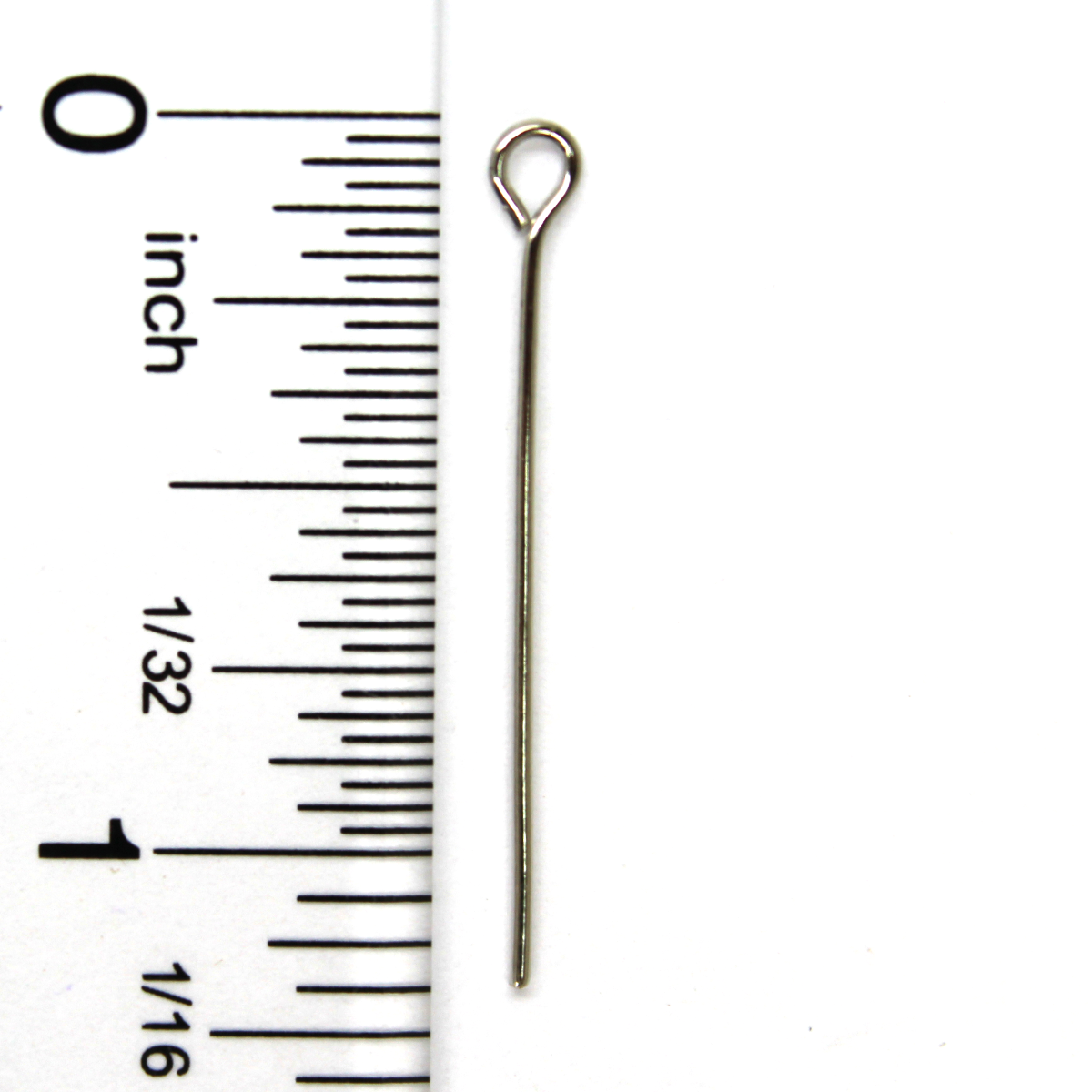 Eye Pins, Silver, Alloy, 1.18 inches, 21Gauge, Sold Per Pkg ~80 pcs