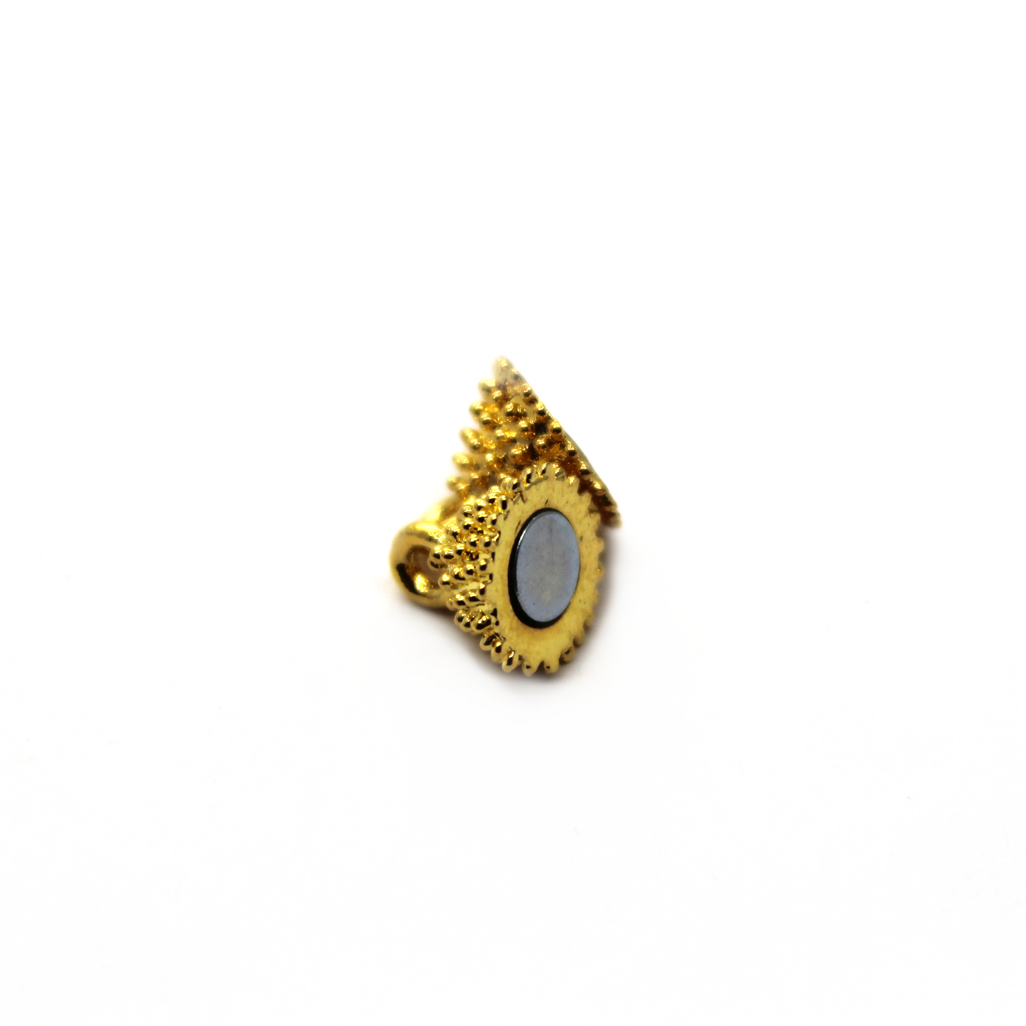 Clasp, Dotted Magnetic Oval Clasps, Gold, Alloy, 17mm x 9mm, Sold Per pkg of 1