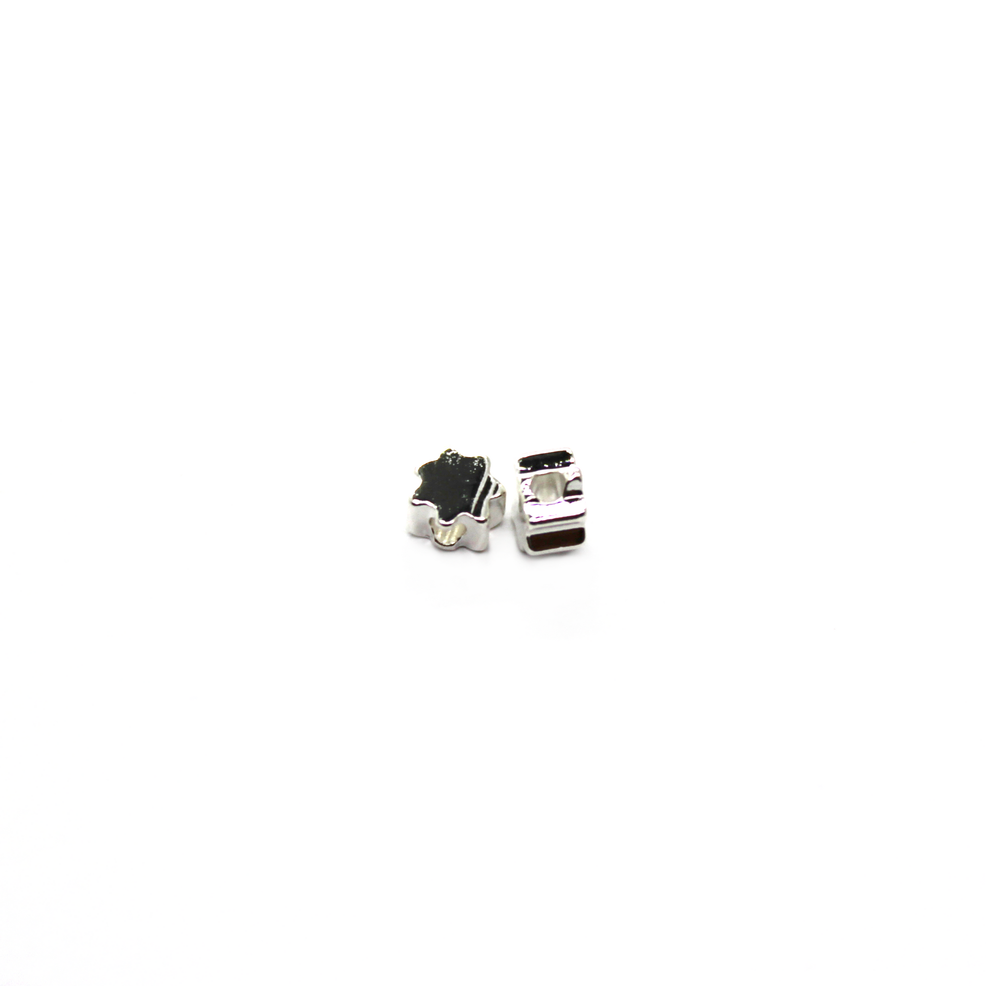 Spacer, Small Star, Bright Silver, Alloy, 4mm X 4mm, Sold Per pkg of 20