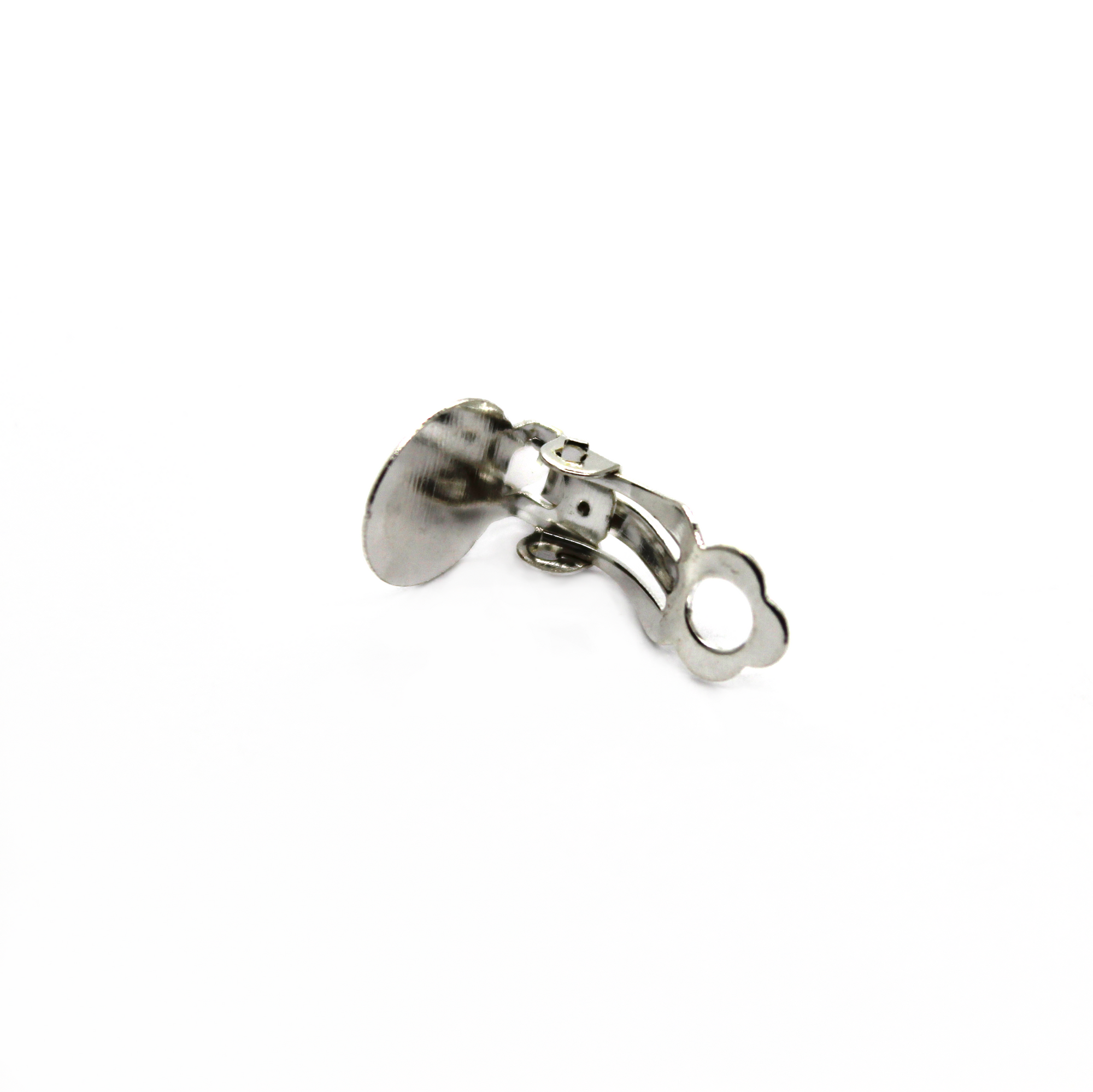 Earrings, Bright Silver, Alloy, Plain Clip-Ons, 10mm x 18mm, sold per pkg of 4 pairs