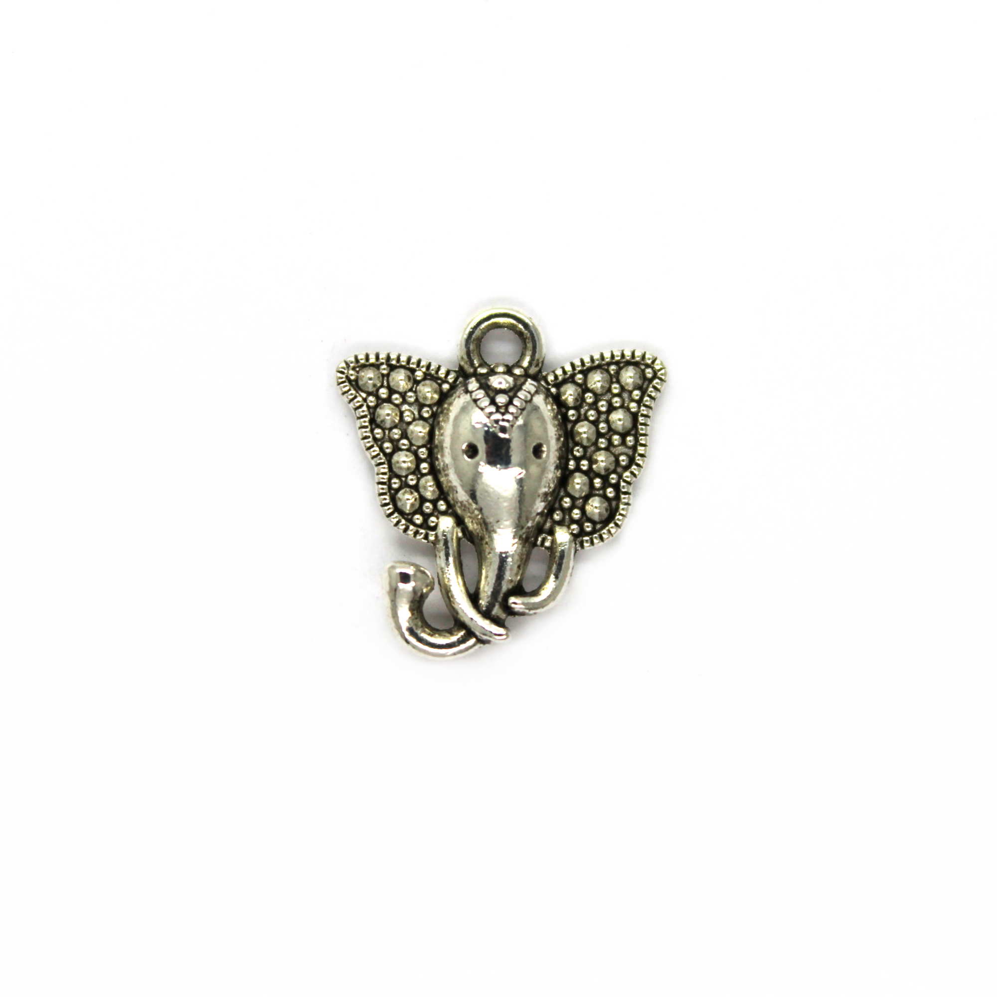 Charms, Elephant Head, Silver, Alloy, 16mm X 15mm, Sold Per pkg of 8