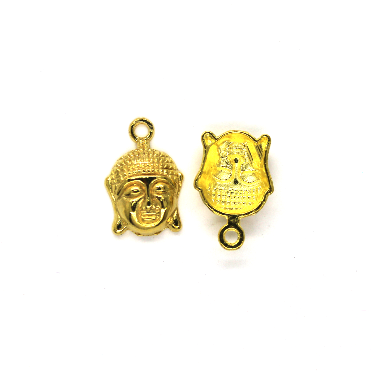 Pendants, Head of Buddha, Gold, Alloy, 22mm X 15mm, Sold Per pkg of 6