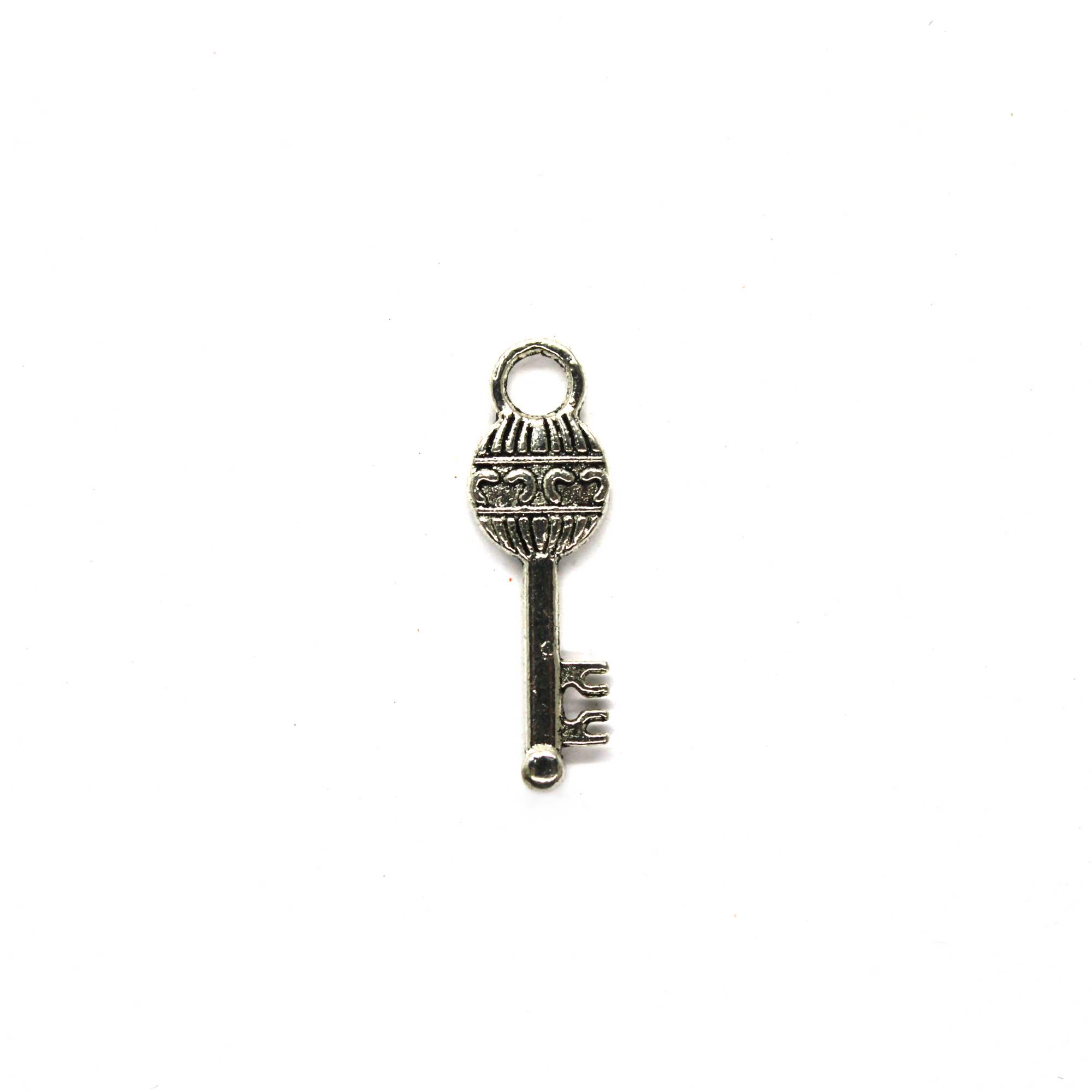 Charms, Balloon Key, Silver, Alloy, 26mm X 8mm X 2mm, Sold Per pkg of 6