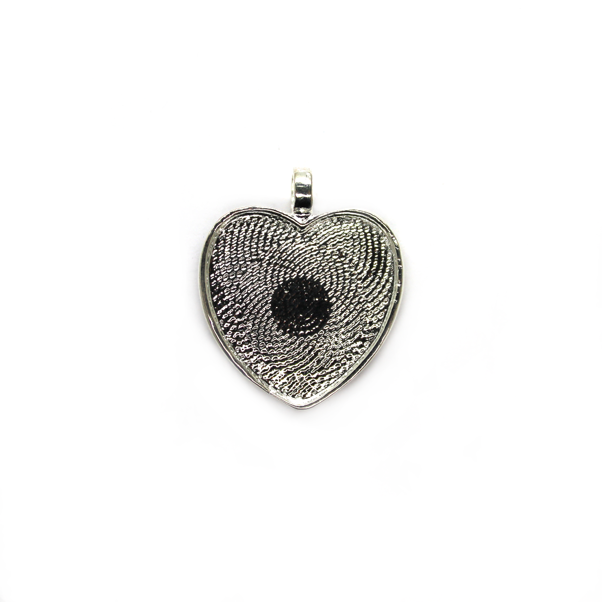 Pendants, Heart Bezel Pendant, Silver, Alloy, 33mm x 28mm, Sold Per pkg of 2