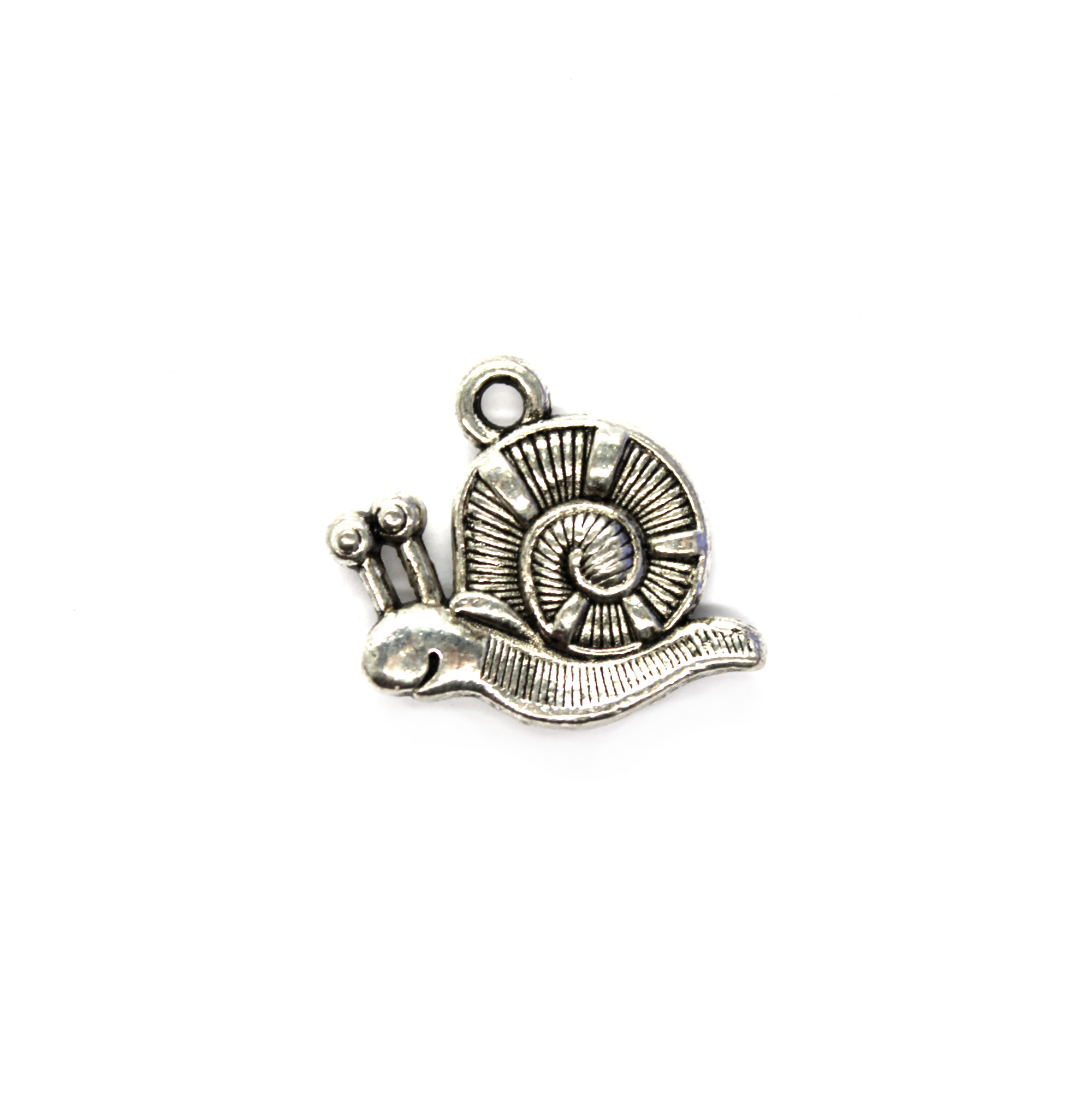 Charms, Smiley Snail, Silver, Alloy, 16mm X 17mm, Sold Per pkg of 6