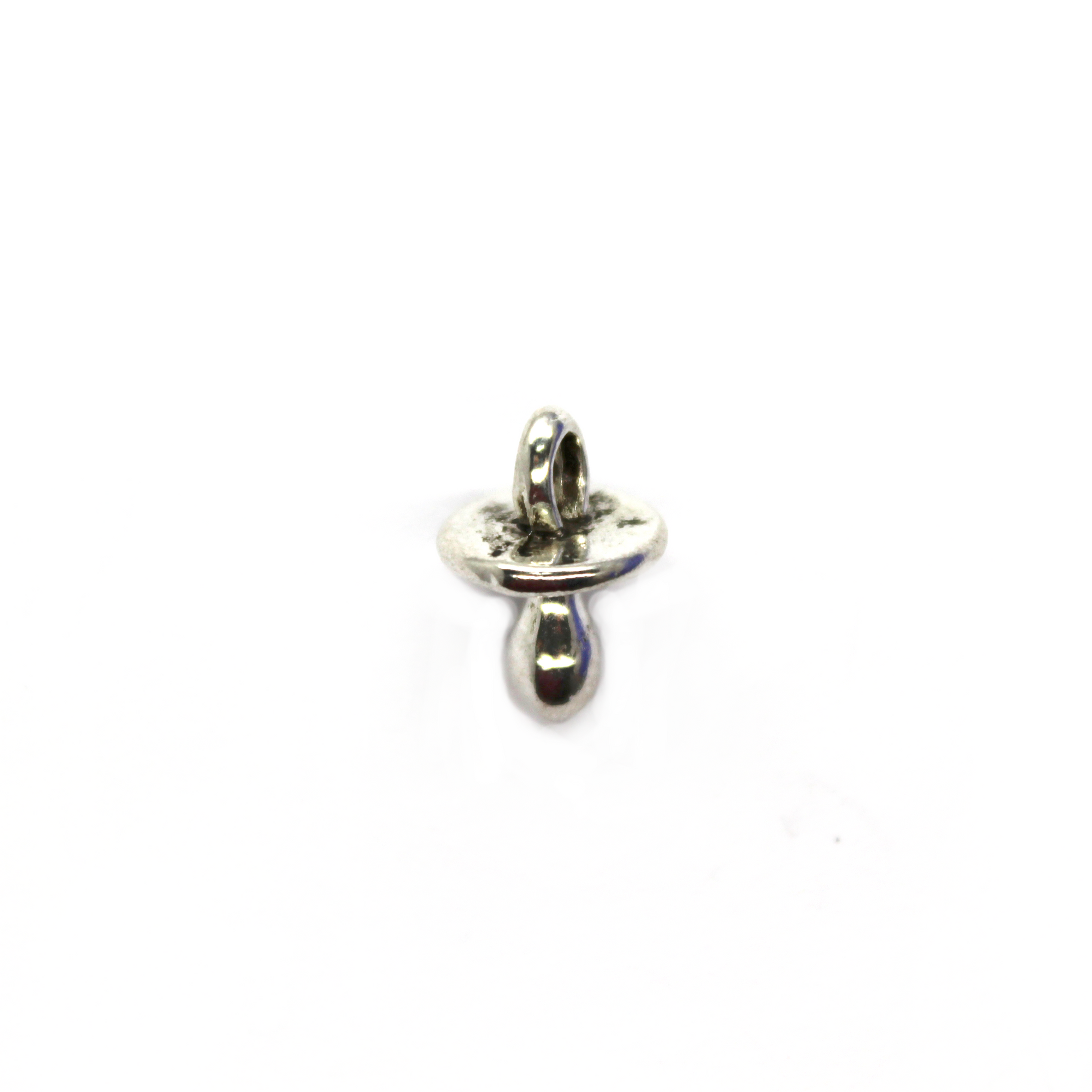 Charms, Baby Pacifier, Silver, Alloy, 13mm X 10mm, Sold Per pkg of 14