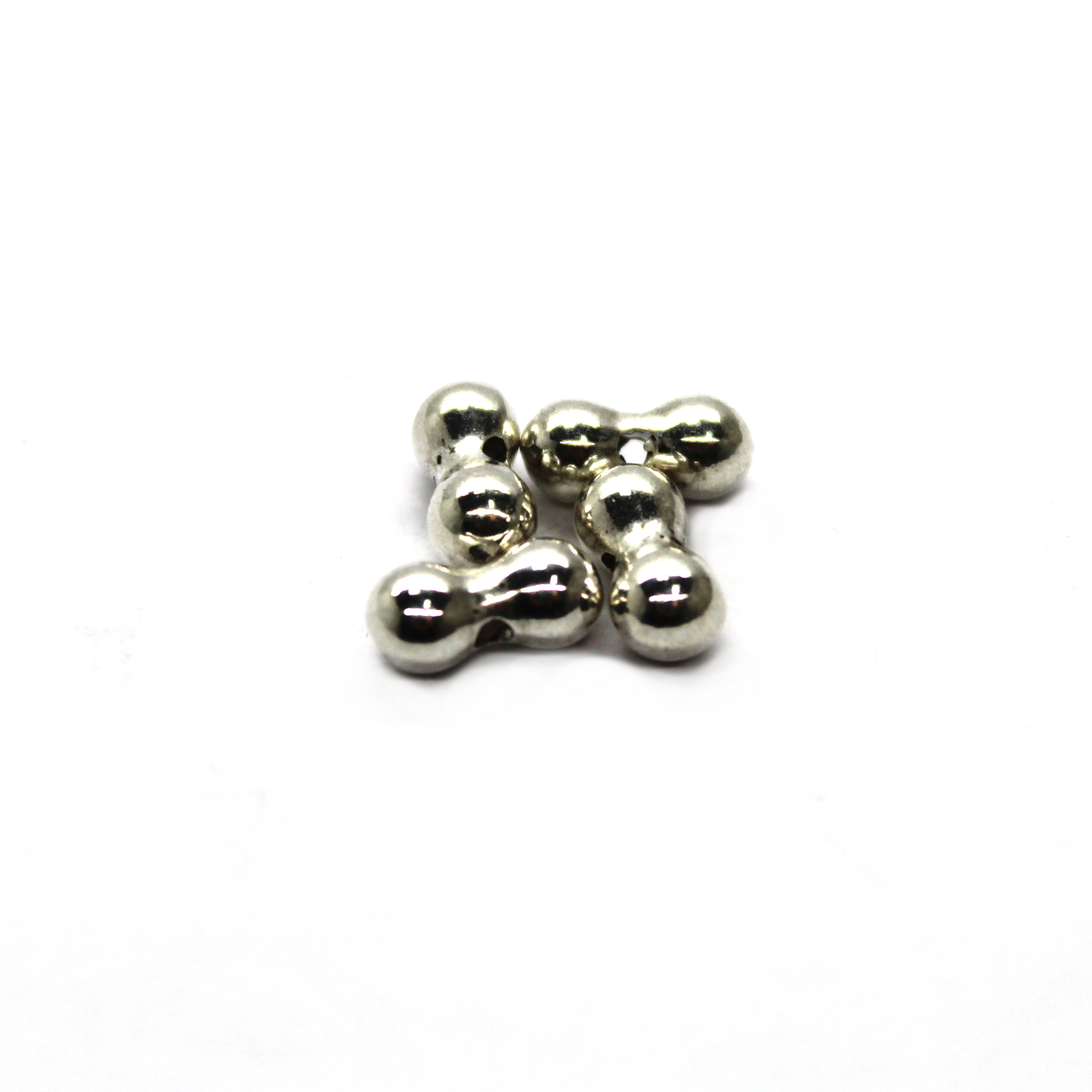 Spacer, Curvy, Silver, Alloy, Round, 9mm x 4mm, Sold Per pkg of 19