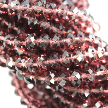 Glass Crystal, Rondelle, Grape Purple, 3mm X 2.5mm, 140 pcs per strand