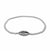 Elastic Shell Bead Bracelet, Sterling Silver, 3mm Beads, 8mm x 14mm Shell, Adjustable - 1 Pc