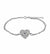 Evil Eye in Heart Bracelet, Sterling Silver With Rhodium, Cubic Zirconia, 7″+1″ Extension length - 1 Pc