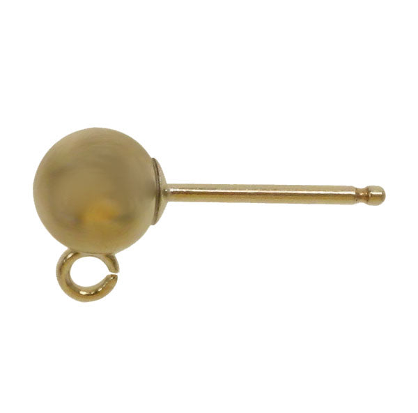 Earring, 14K Gold Filled, Stud with Ring, 5mm, 1 pair