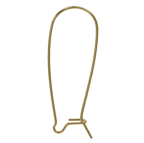 Earring, 14K Gold Filled, Kidney Shape Ear Wire, 35mm x 12mm, 1 pair