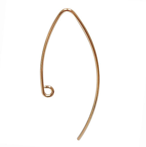 Earring, 14K Gold Filled, V Shape Ear Wire, 35mm X 13mm, 1 pair