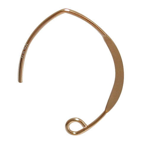 Earring, Gold Filled, Flattened wire with 4mm loop, 26mm x 19mm x 1mm, 1 pair