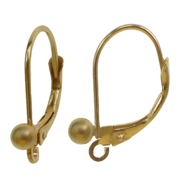 Earring, Gold Filled, Lever Back, 16.5mm x 9mm, 2pc