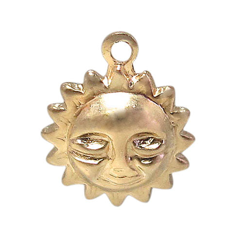 Charm, Sun, 14K Gold Filled, 9mm Diameter, 1 pc