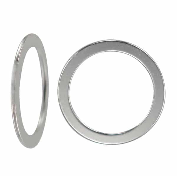 Closed Jump Rings, Sterling Silver, 0.6mm x 25mm, 1 pc