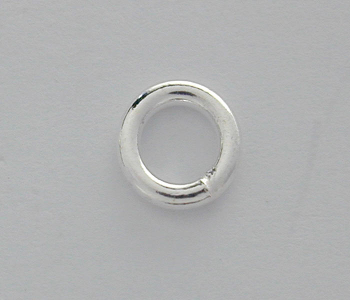 Closed Rings, Sterling Silver,1x 5mm, Sold Per pkg of 4
