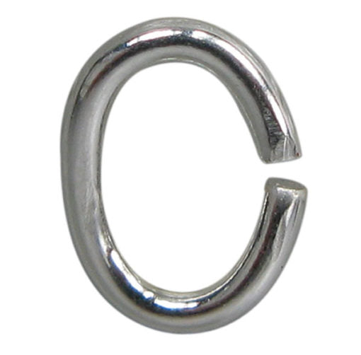 Jump Rings, Oval, Sterling Silver, 6mm, 22 Gauge, 8 pcs