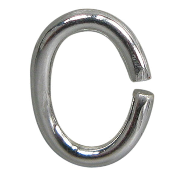 Jump Rings, Oval, Sterling Silver, 5mm, 21 Gauge, 10 pcs
