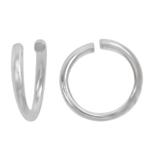 Jump Rings, Open, Sterling Silver, 0.7mm x 3mm, 8 pcs