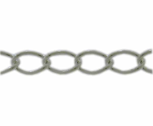 Chain, Semi Twisted, Cable Link, 5mm x 3mm x 1mm, Sterling Silver - Sold per Inch