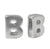 Bead, Alphabet Beads, Rhodium Plated on Sterling Silver, 8mm L x 6mm W x 3mm T