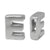 Bead, Alphabet Beads, Rhodium Plated on Sterling Silver, 8mm L x 6mm W x 3mm T
