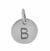 Charm, Alphabet Tag, Sterling Silver with Rhodium, 9mm, 1 pc
