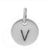 Charm, Alphabet Tag, Sterling Silver with Rhodium, 9mm, 1 pc