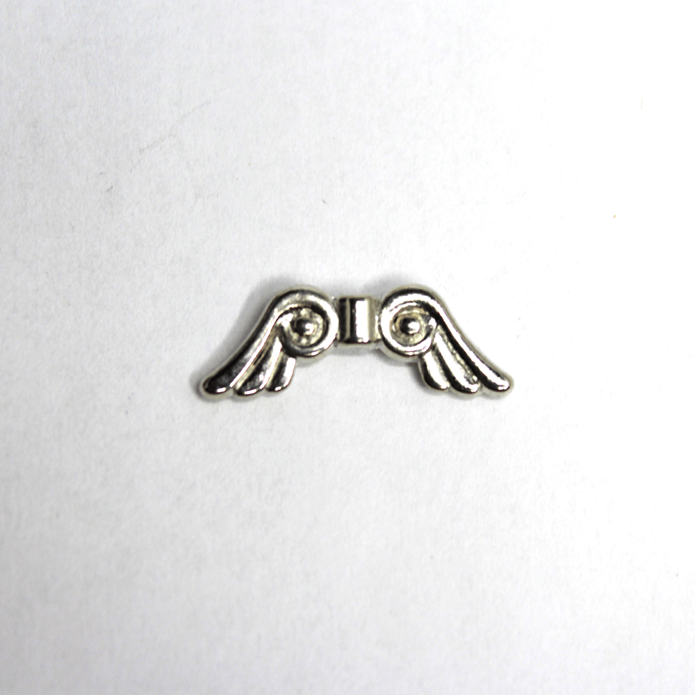 Spacers, Angel Wing Spacer, Alloy, 21mm X 8mm, Available in Bright Silver or Antique Silver, 10 pcs - Butterfly Beads